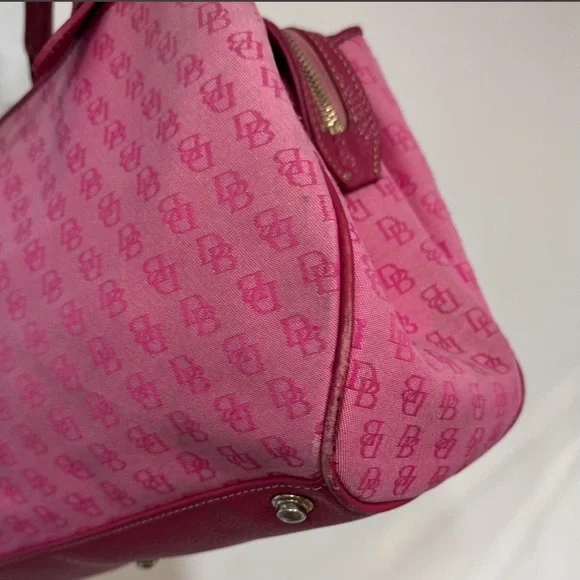 Dooney & Bourke Pink Monogram Satchel Bag - Picture 3 of 8